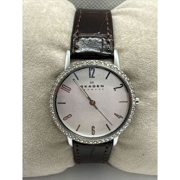 Skagen Denmark SKW2284 Women Brown Leather Analog Dial Quartz Wrist Watch AEA288 main image 11